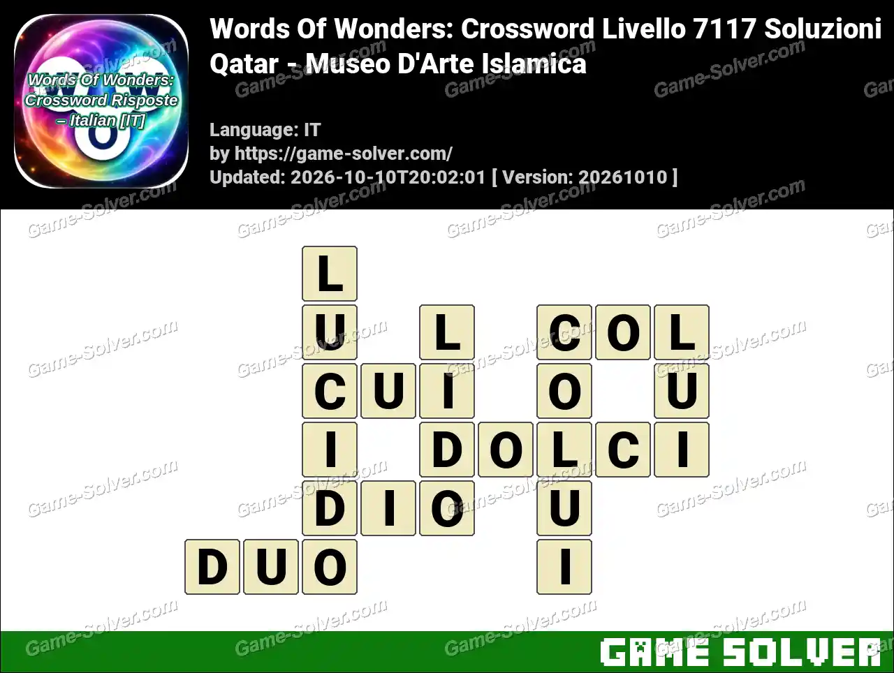 Words Of Wonders: Crossword Livello 7117 Soluzioni – Qatar – Museo D’Arte Islamica
